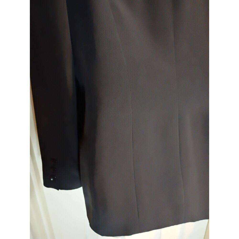 Due Per Due Blazer Black 100% Silk Sz 4 Classic Money - Picture 5 of 6